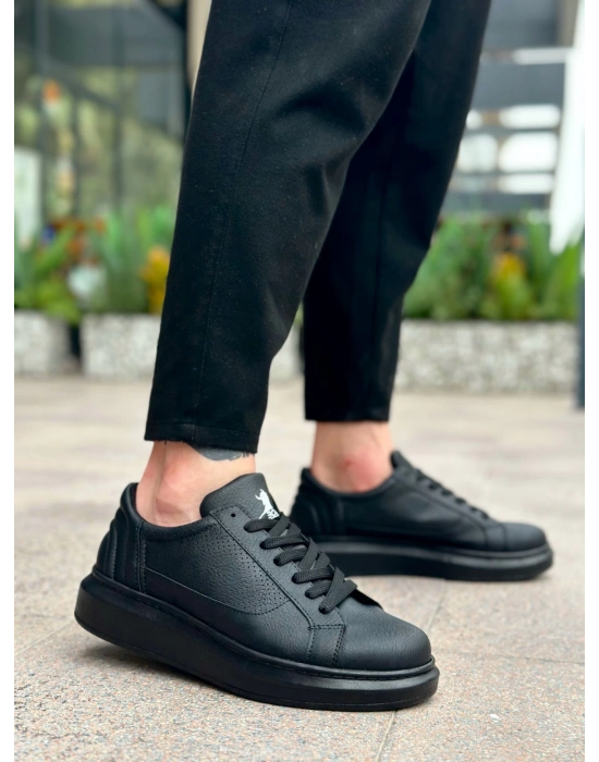 Ba0423 Boa Kalın Siyah Yüksek Taban Siyah Bağcıklı Spor Erkek Ayakkabı Erkek Spor Ayakkabı