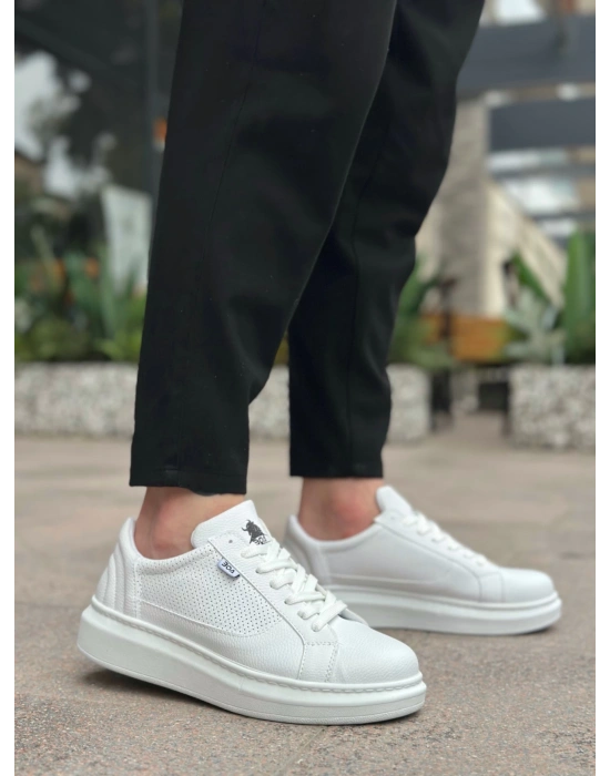 Ba0423 Boa Kalın Yüksek Taban Beyaz Bağcıklı Spor Erkek Ayakkabı Erkek Günlük Ayakkabı