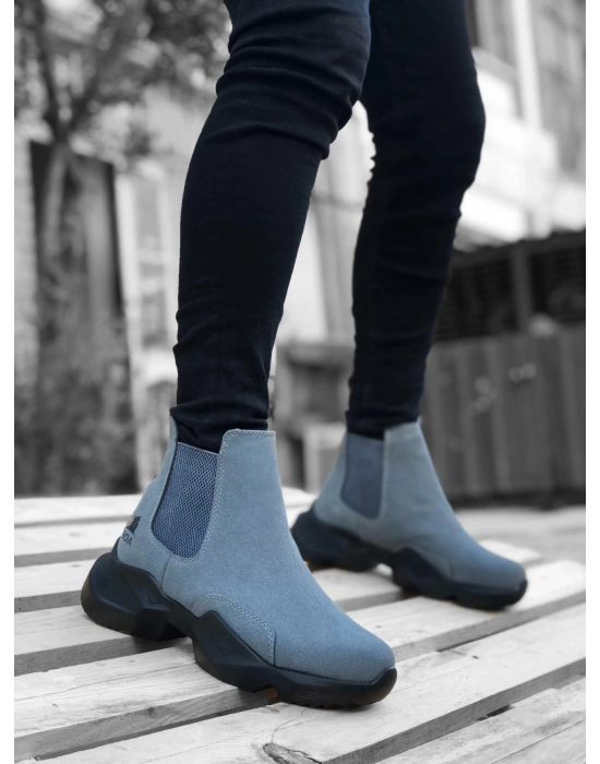 Ba0444 Bağcıksız Rahat Yüksek Taban Füme Erkek Spor Yarım Bilek Erkek Bot