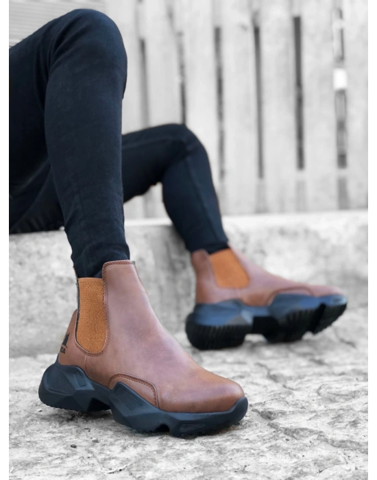 Ba0444 Bağcıksız Rahat Yüksek Taban Taba Erkek Spor Yarım Bilek Erkek Bot