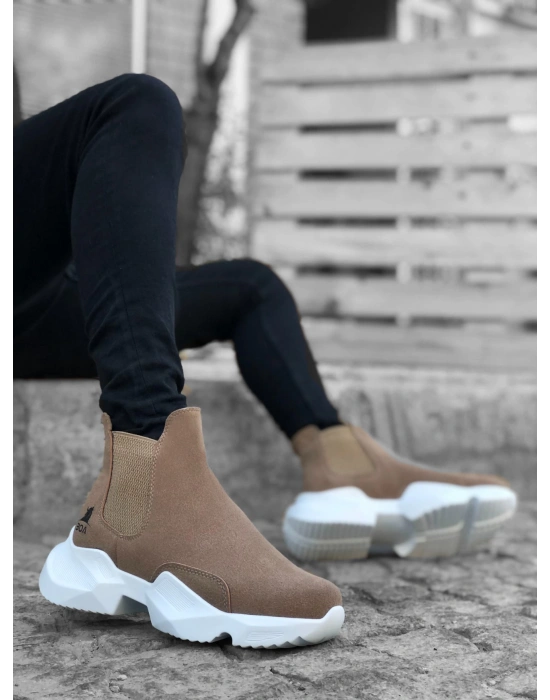 Ba0444 Bağcıksız Rahat Yüksek Taban Vizon Erkek Spor Yarım Bilek Erkek Bot