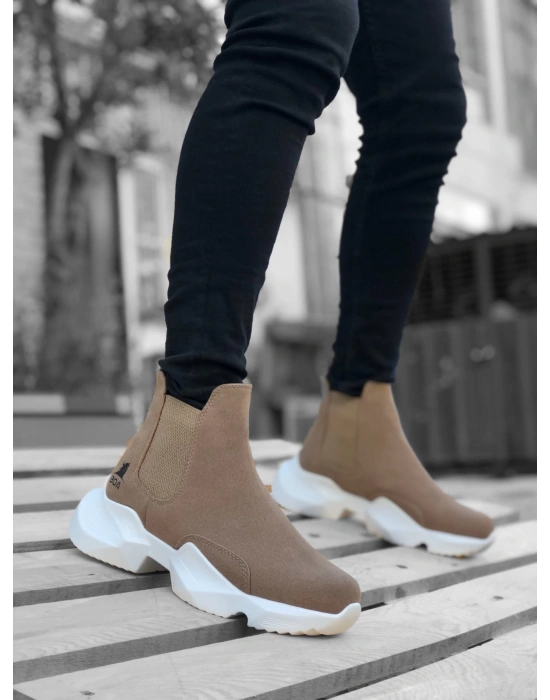Ba0444 Bağcıksız Rahat Yüksek Taban Vizon Erkek Spor Yarım Bilek Erkek Bot