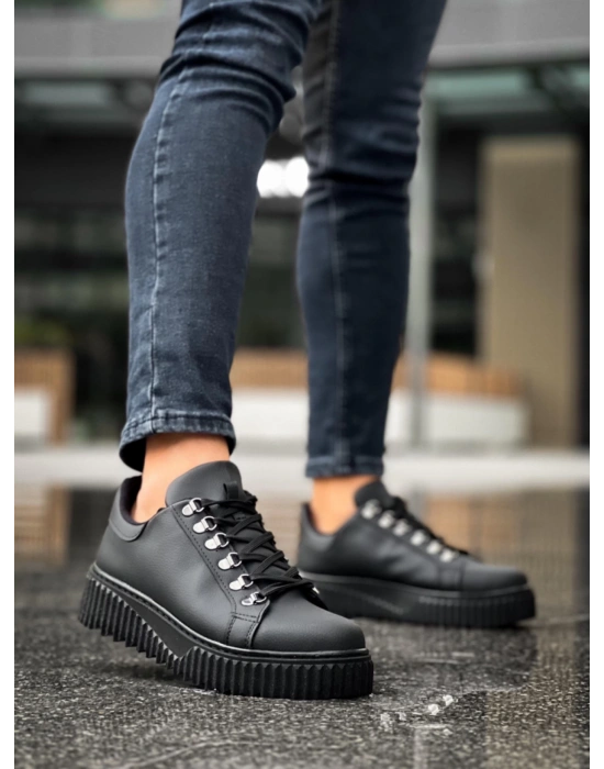 Ba0505 Çengel Bağcıklı Siyah Tabanlı Erkek Günlük Ayakkabı