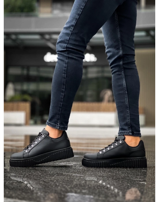 Ba0505 Çengel Bağcıklı Siyah Tabanlı Erkek Günlük Ayakkabı