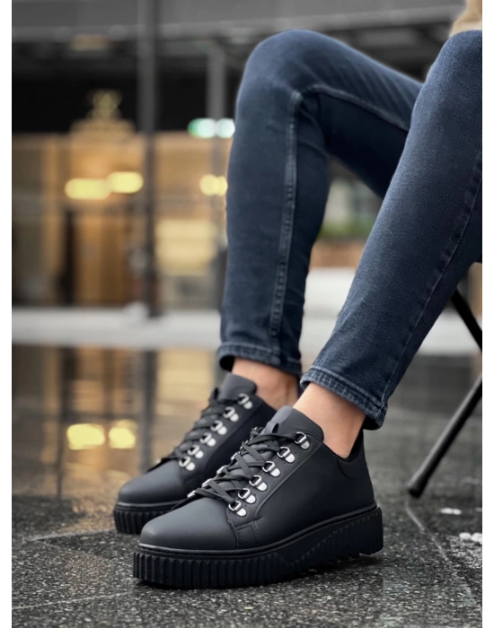 Ba0505 Çengel Bağcıklı Siyah Tabanlı Erkek Günlük Ayakkabı