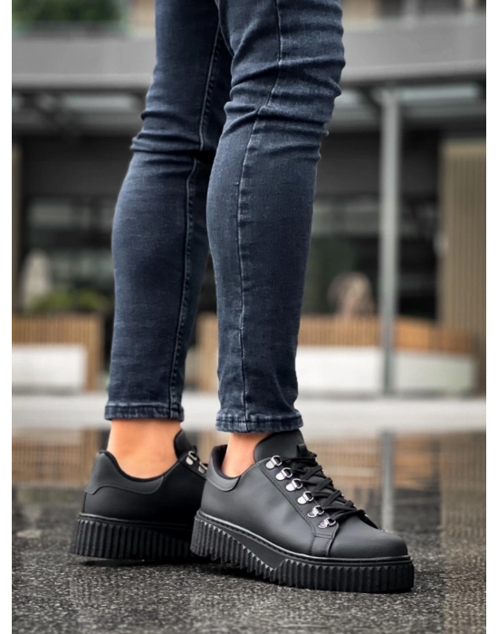 Ba0505 Çengel Bağcıklı Siyah Tabanlı Erkek Günlük Ayakkabı