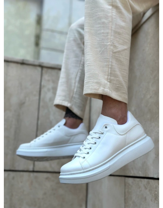 Ba0547 Boa Kalın Yüksek Taban Beyaz Bağcıklı Spor Erkek Ayakkabı Erkek Spor Ayakkabı