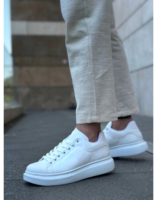 Ba0547 Boa Kalın Yüksek Taban Beyaz Bağcıklı Spor Erkek Ayakkabı Erkek Spor Ayakkabı