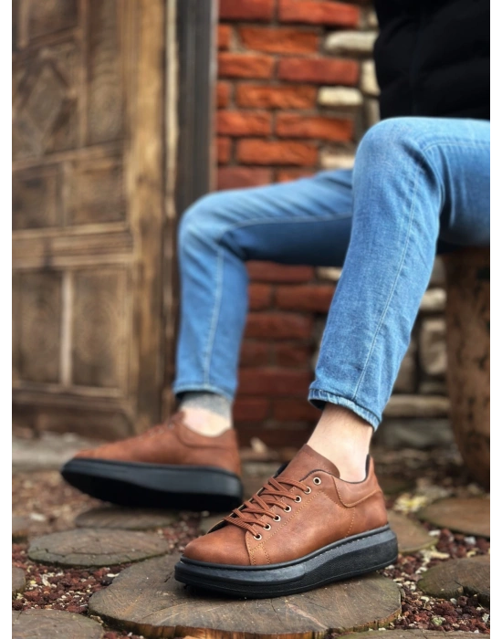 Ba0547 Boa Kalın Yüksek Taban Taba Siyah Bağcıklı Spor Erkek Ayakkabı Erkek Günlük Ayakkabı