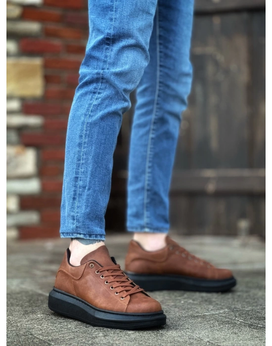 Ba0547 Boa Kalın Yüksek Taban Taba Siyah Bağcıklı Spor Erkek Ayakkabı Erkek Günlük Ayakkabı