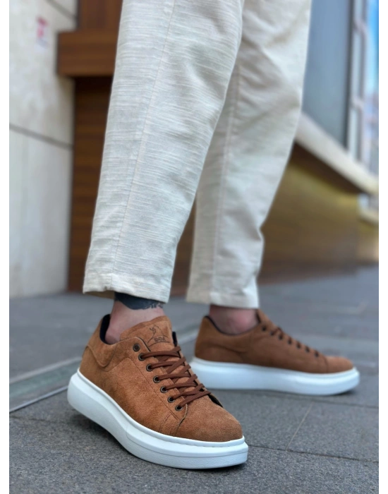 Ba0547 Boa Kalın Yüksek Taban Taba Süet Bağcıklı Spor Erkek Ayakkabı Erkek Günlük Ayakkabı