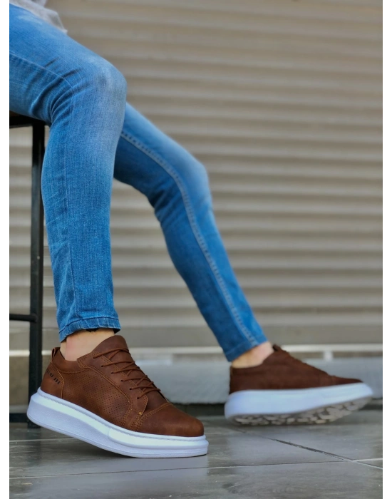 Ba0548 Boa Kalın Yüksek Taban Taba Beyaz Bağcıklı Spor Erkek Ayakkabı Erkek Günlük Ayakkabı