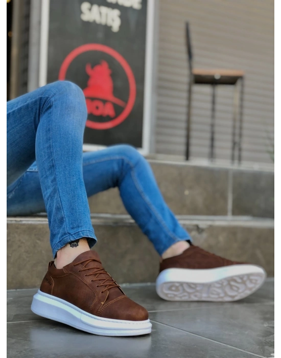 Ba0548 Boa Kalın Yüksek Taban Taba Beyaz Bağcıklı Spor Erkek Ayakkabı Erkek Günlük Ayakkabı