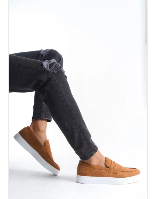 BA0580 Bağcıksız Kuşaklı Yüksek Taban Taba Süet Erkek Ayakkabı