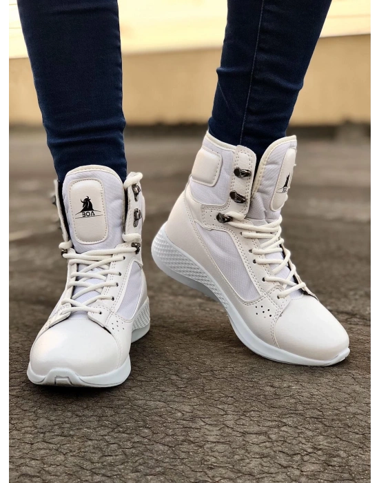 Ba0600 Bağcıklı Beyaz Boksör Unisex Spor Postal Erkek Bot