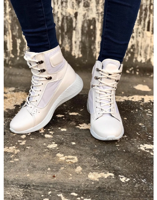 Ba0600 Bağcıklı Beyaz Boksör Unisex Spor Postal Erkek Bot