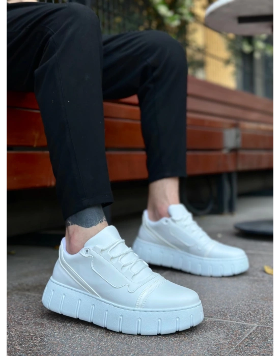 Ba0666 Boa Beyaz Yüksek Taban Erkek Erkek Günlük Ayakkabı
