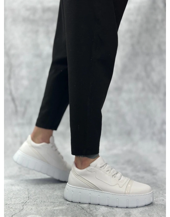 Ba0666 Boa Beyaz Yüksek Taban Erkek Erkek Günlük Ayakkabı