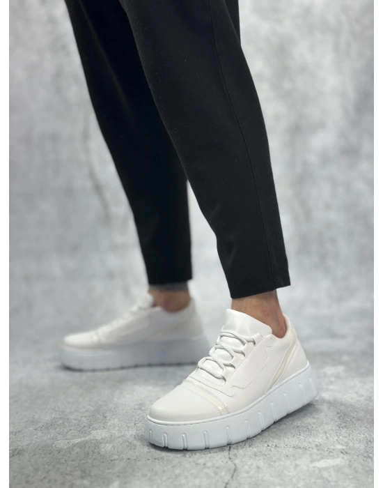 Ba0666 Boa Beyaz Yüksek Taban Erkek Erkek Günlük Ayakkabı