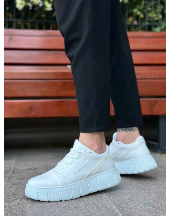 Ba0666 Boa Beyaz Yüksek Taban Erkek Erkek Günlük Ayakkabı