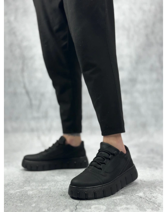 Ba0666 Boa Siyah Yüksek Taban Erkek Erkek Günlük Ayakkabı