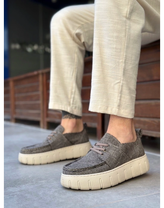 Ba0676 Boa Kahverengi Keten Yüksek Taban Erkek Yazlık Ayakkabı Erkek Günlük Ayakkabı