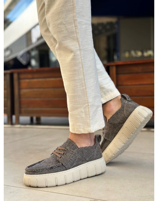 Ba0676 Boa Kahverengi Keten Yüksek Taban Erkek Yazlık Ayakkabı Erkek Günlük Ayakkabı