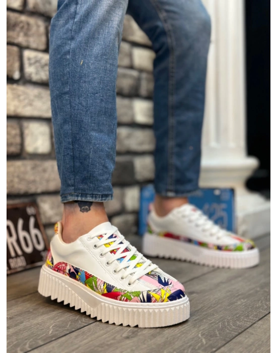 Ba0801 Boa Yüksek Taban Renk Desenli Erkek Erkek Spor Ayakkabı