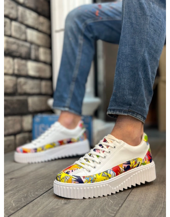 Ba0801 Boa Yüksek Taban Renk Desenli Erkek Erkek Spor Ayakkabı