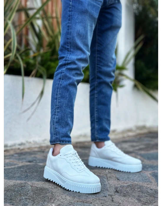 Ba0802 Boa Beyaz Yüksek Taban Erkek Erkek Günlük Ayakkabı