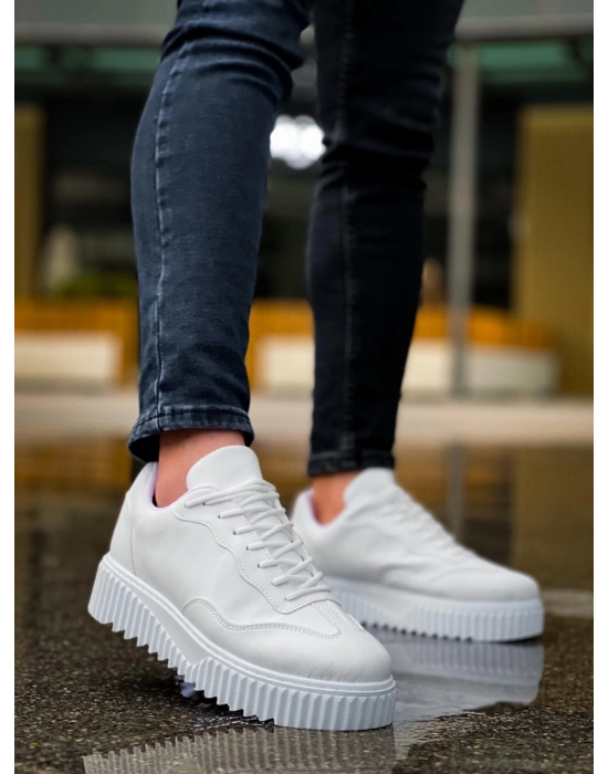 Ba0802 Boa Beyaz Yüksek Taban Erkek Erkek Günlük Ayakkabı