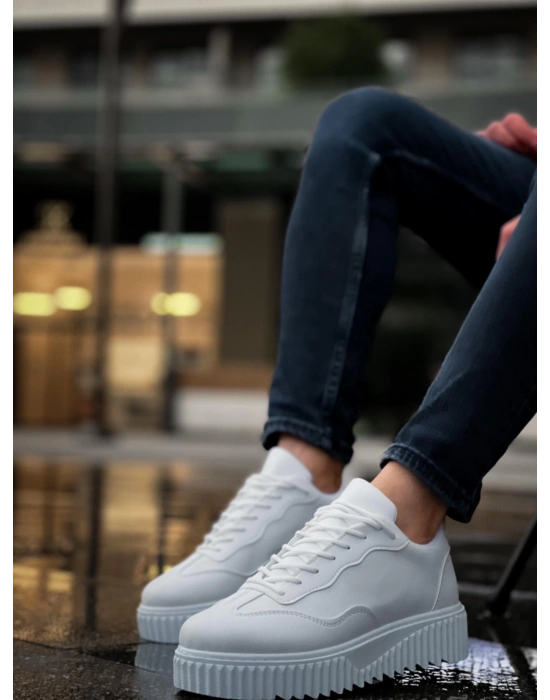 Ba0802 Boa Beyaz Yüksek Taban Erkek Erkek Günlük Ayakkabı