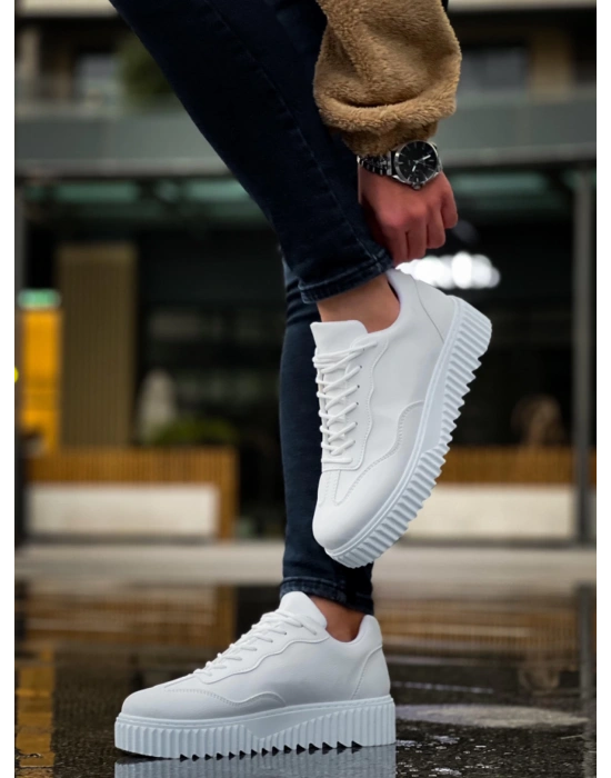 Ba0802 Boa Beyaz Yüksek Taban Erkek Erkek Günlük Ayakkabı