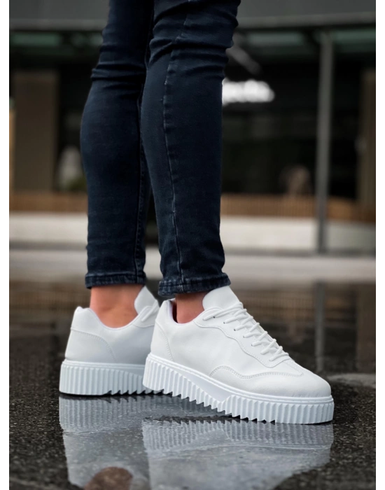 Ba0802 Boa Beyaz Yüksek Taban Erkek Erkek Günlük Ayakkabı