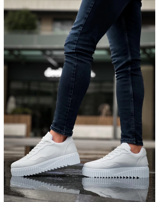 Ba0802 Boa Beyaz Yüksek Taban Erkek Erkek Günlük Ayakkabı