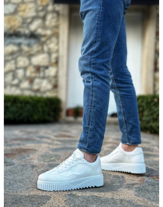 Ba0802 Boa Beyaz Yüksek Taban Erkek Erkek Günlük Ayakkabı