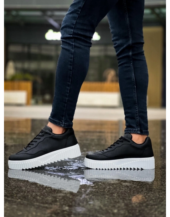 Ba0802 Boa Siyah Renk Yüksek Taban Erkek Erkek Günlük Ayakkabı