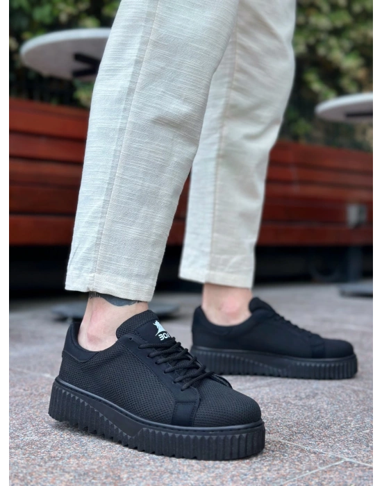 Ba0803 Boa Yüksek Siyah Taban Triko Siyah Erkek Ayakkabı Erkek Günlük Ayakkabı