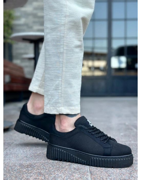 Ba0803 Boa Yüksek Siyah Taban Triko Siyah Erkek Ayakkabı Erkek Günlük Ayakkabı