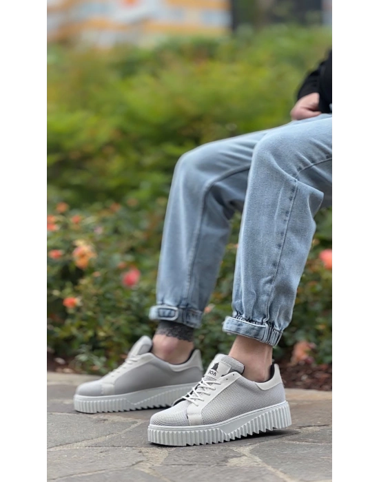 Ba0803 Boa Yüksek Taban Gri Triko Gri Taban Erkek Ayakkabı Erkek Günlük Ayakkabı