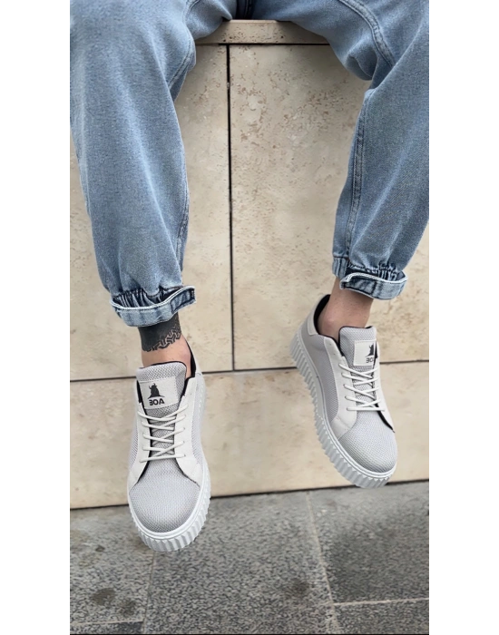 Ba0803 Boa Yüksek Taban Gri Triko Gri Taban Erkek Ayakkabı Erkek Günlük Ayakkabı