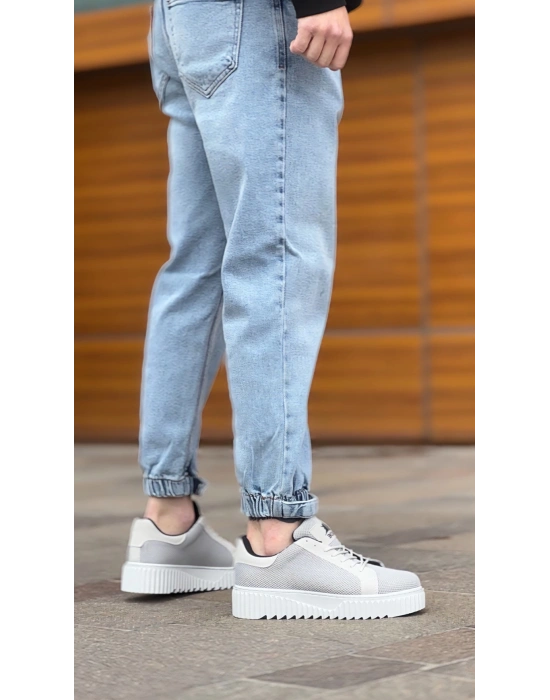 Ba0803 Boa Yüksek Taban Gri Triko Gri Taban Erkek Ayakkabı Erkek Günlük Ayakkabı