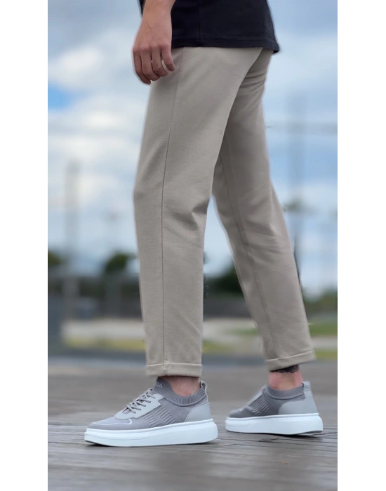 Ba0812 Özel Örme Triko Tarz Gri Renk Erkek Spor Ayakkabı