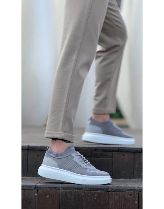 Ba0812 Özel Örme Triko Tarz Gri Renk Erkek Spor Ayakkabı