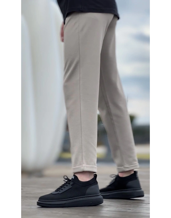 Ba0812 Özel Örme Triko Tarz Siyah Renk Siyah Taban Erkek Spor Ayakkabı