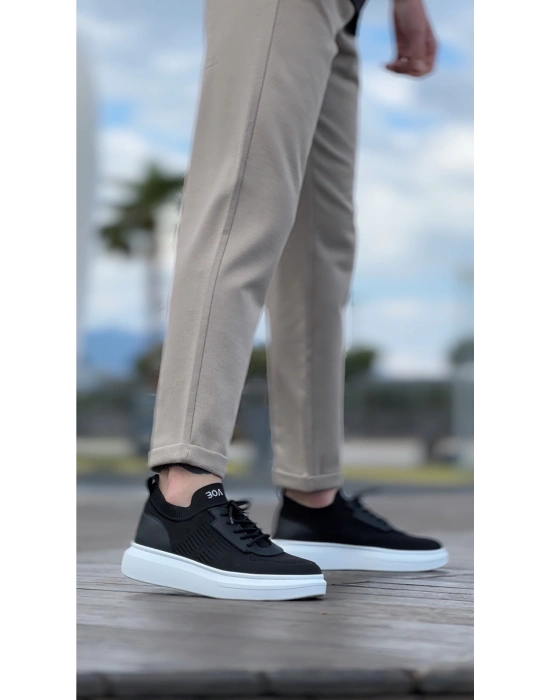 Ba0812 Özel Örme Triko Tarz Siyah Renk Erkek Spor Ayakkabı