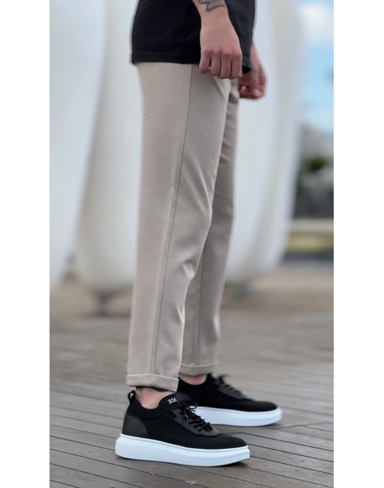 BA0812 Özel Örme Triko Tarz Siyah Renk Spor Ayakkabı