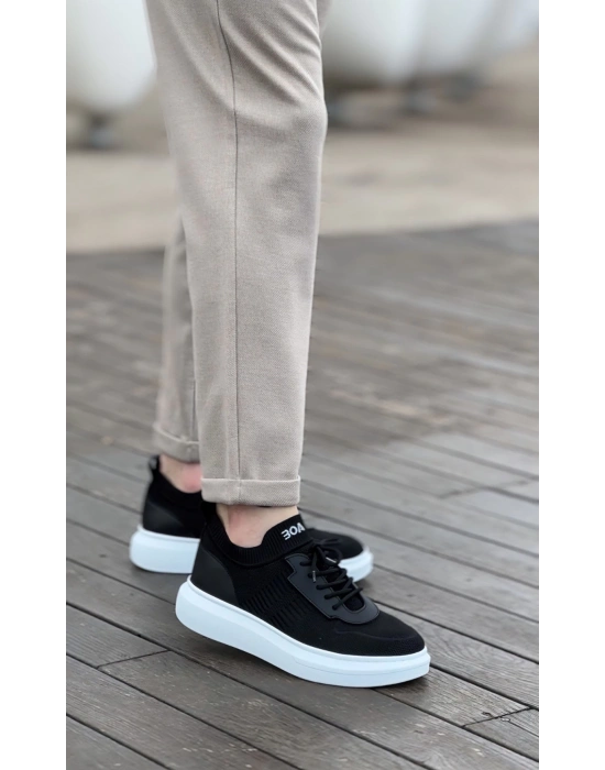 Ba0812 Özel Örme Triko Tarz Siyah Renk Erkek Spor Ayakkabı