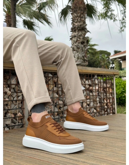 Ba0812 Özel Örme Triko Tarz Taba Renk Erkek Spor Ayakkabı