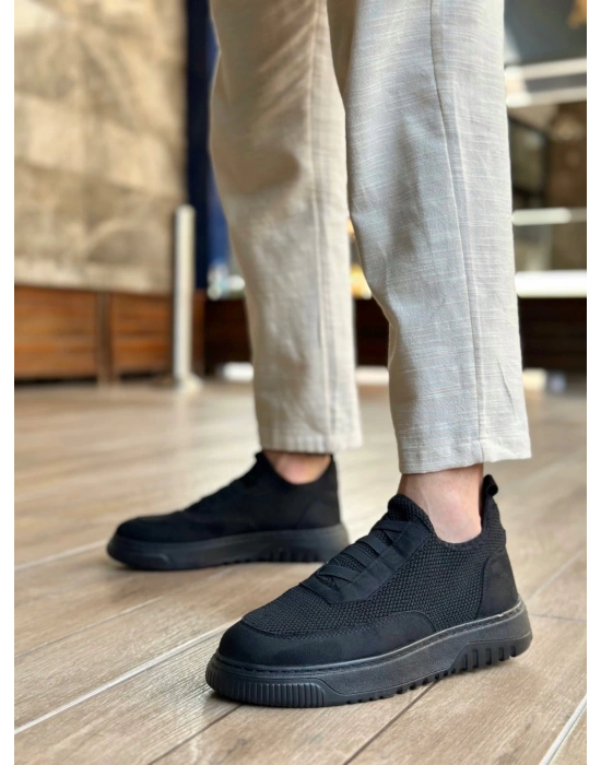 Ba0911 Özel Örme Triko Deri Tozu Detaylı Günlük Spor Ayakkabı Erkek Günlük Ayakkabı